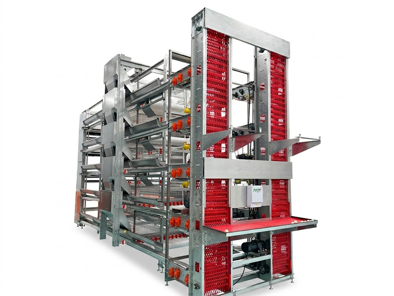 H Type Automatic Breeding System — stacked tiers with automatic manure belts